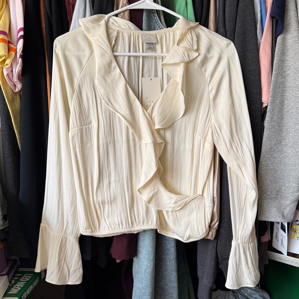 A New Day Cream Ruffle Blouse